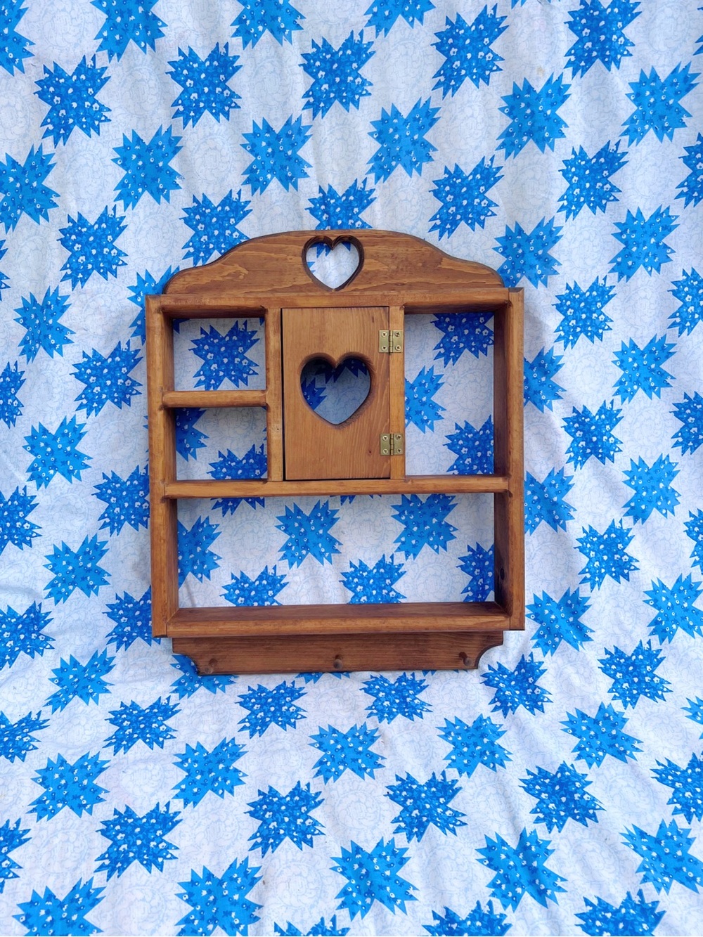 Vintage Wooden Heart Cutout Shelf